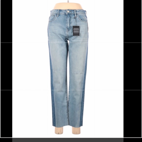 Sanctuary Charli High Rise blue denim Ankle Jean size 28 pants side stripe - Picture 2 of 8